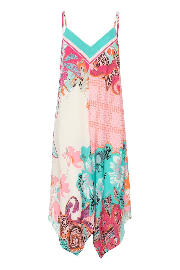 Daisy Scarf Strap A Shape Midi Dress - Scarf Print