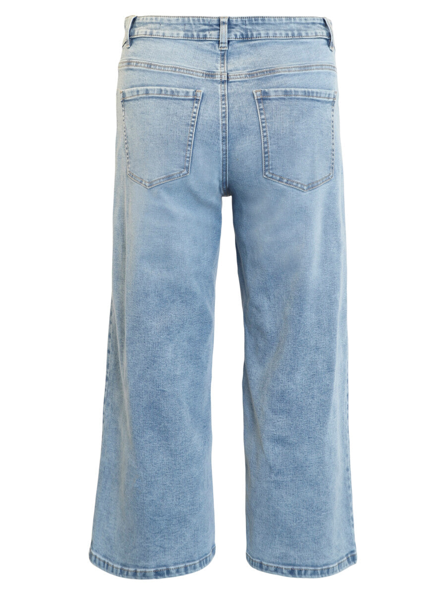 Light blue jeans on a white background