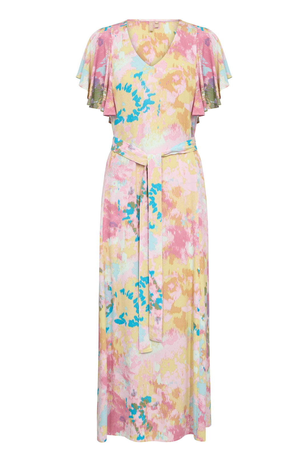 Andrea Maxi Dress - Yellow-Pink Abstract