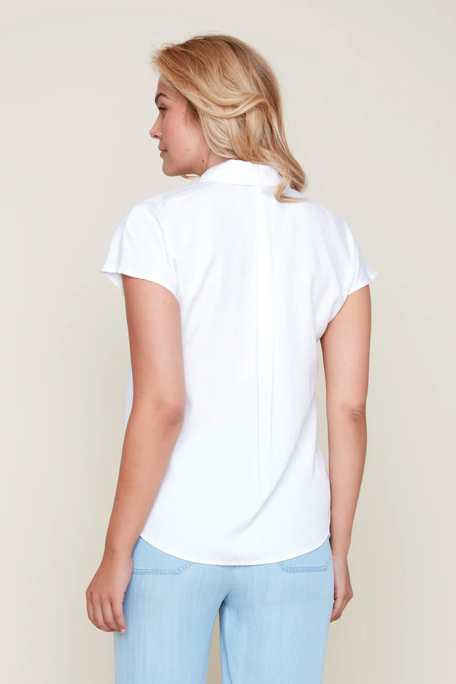 Sleeveless Tencel Shirt - White