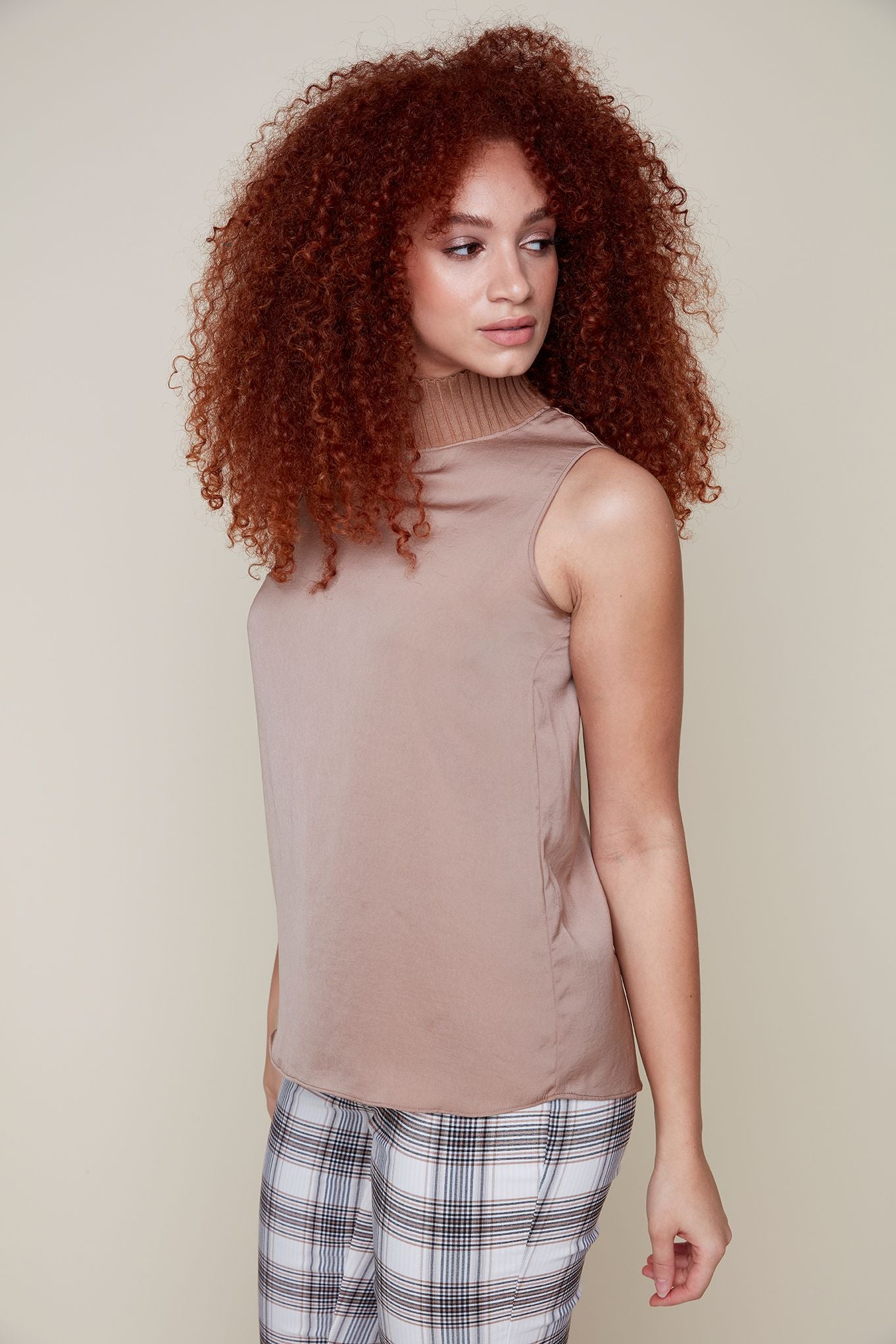 Sleeveless High Neck Blouse