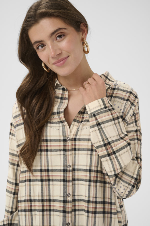 Cassey Plaid Shirt - Bleached Chalk/Nature
