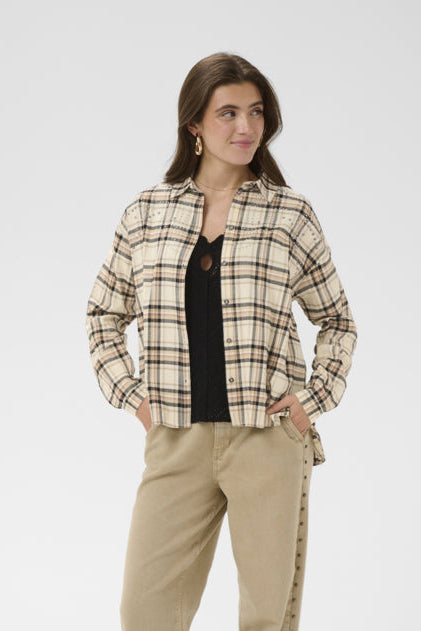 Cassey Plaid Shirt - Bleached Chalk/Nature