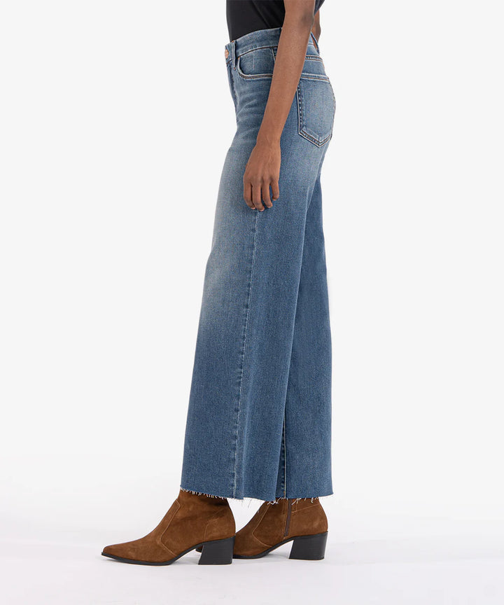 Meg High Rise Fab Ab Wide Leg Raw Hem (Milestone Wash)