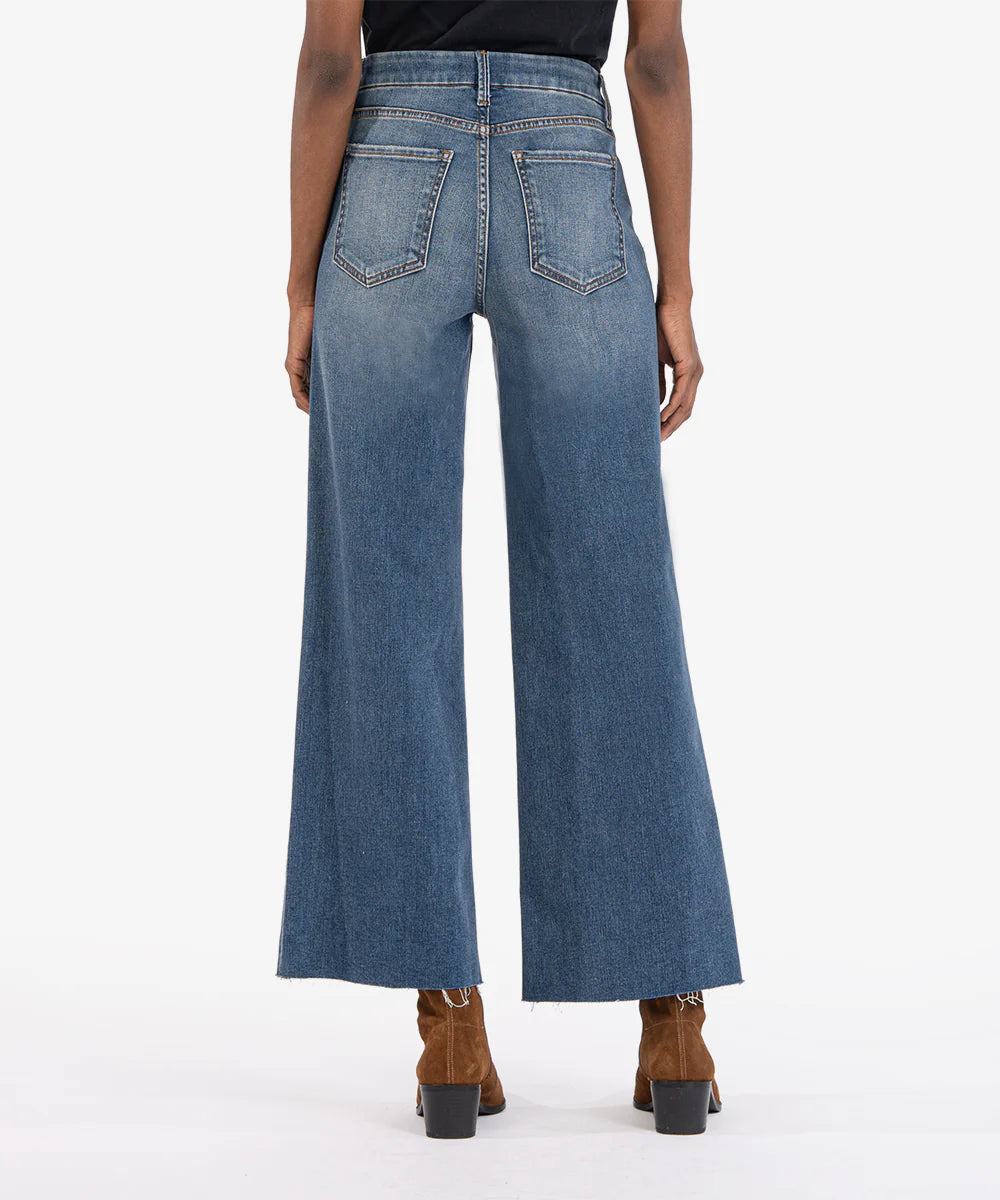 Meg High Rise Fab Ab Wide Leg Raw Hem (Milestone Wash)