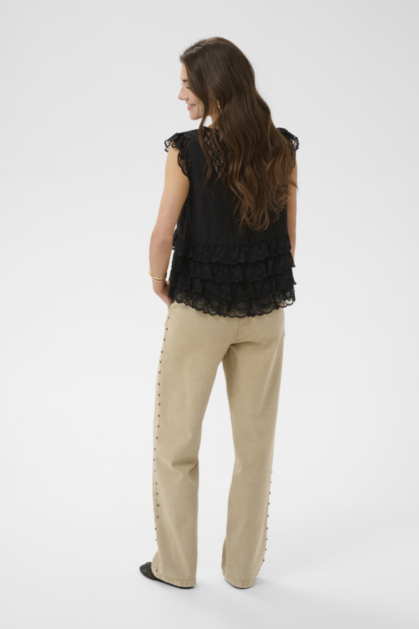 Soffie Lace Tank Top - Black