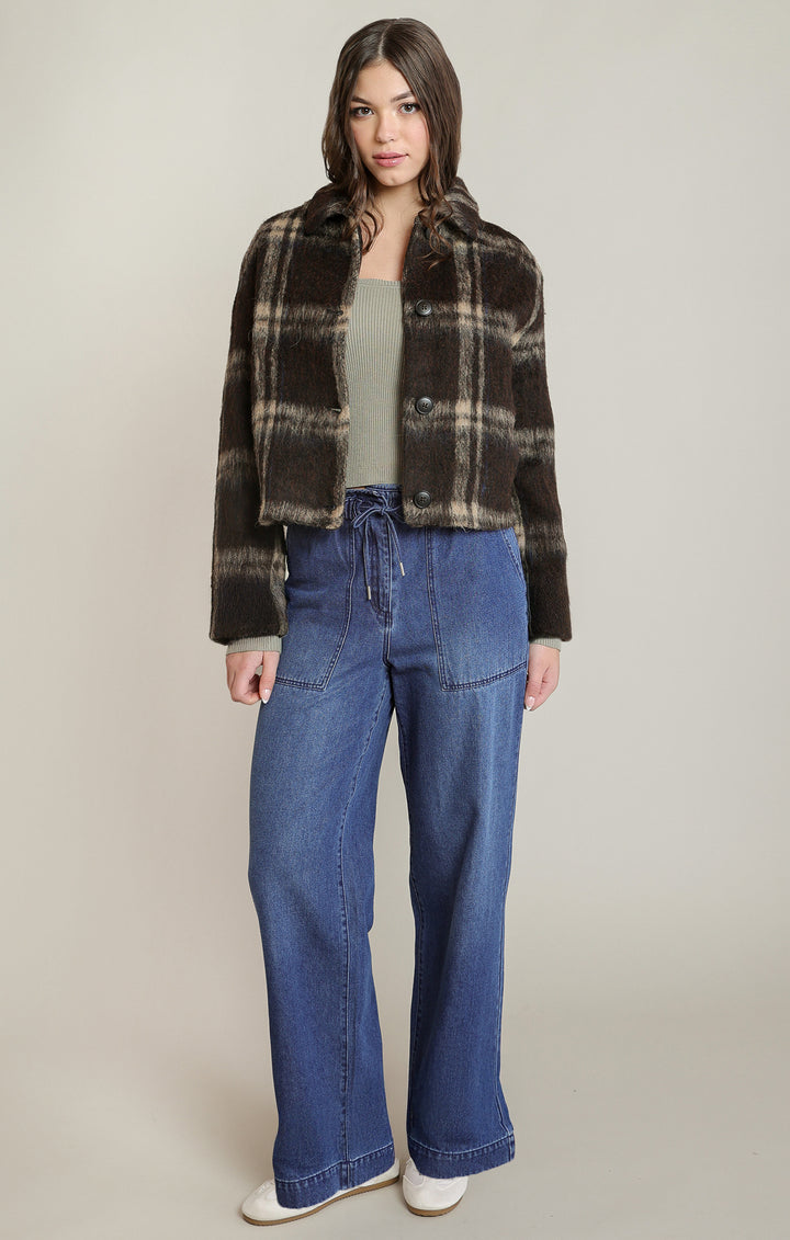 Wide Leg Denim Pants - Washed Indigo