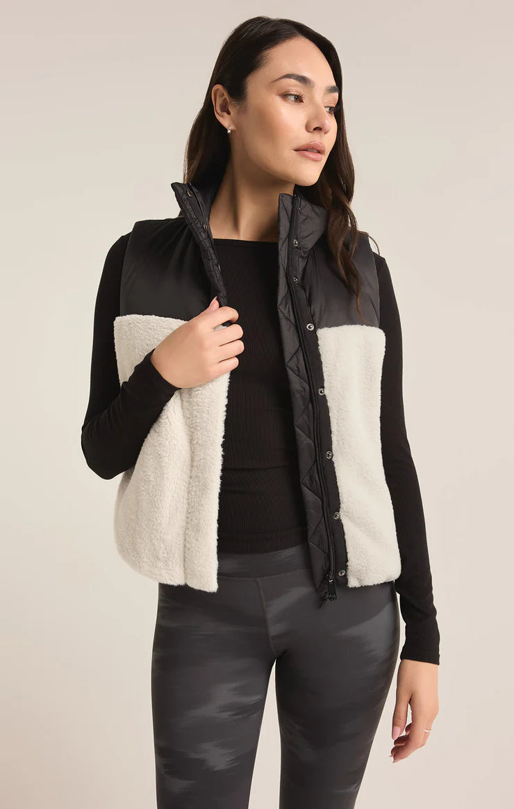 Rocky Sherpa Puffer Vest - Sesame