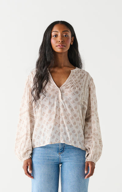 Printed Puff Sleeve Top - Earth Floral