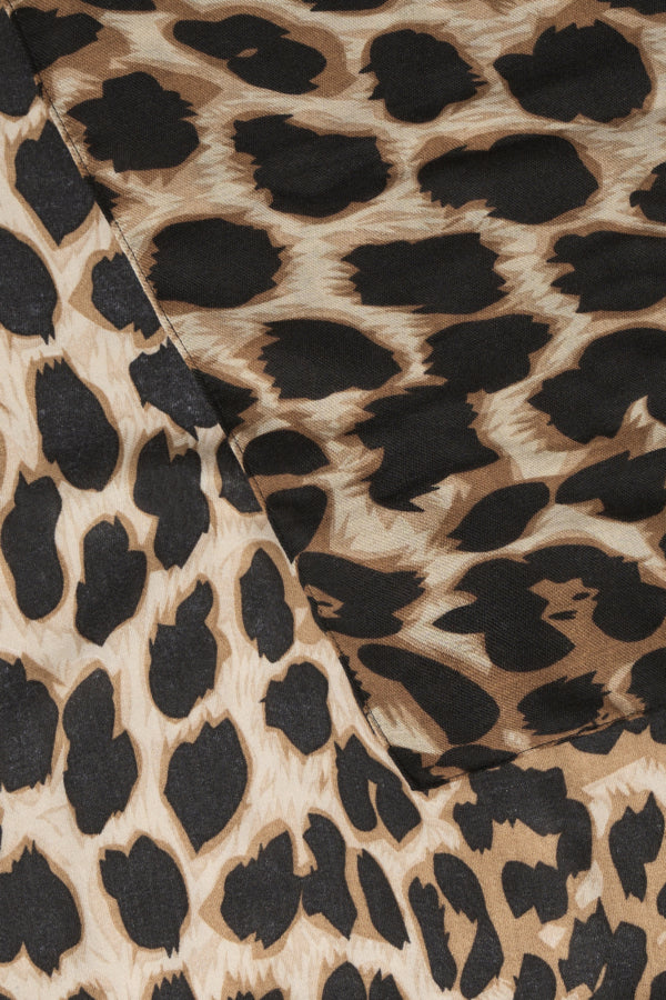 Close-up of a leopard print fabric pattern