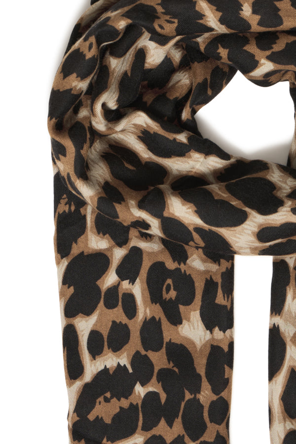 Leopard print scarf on a white background