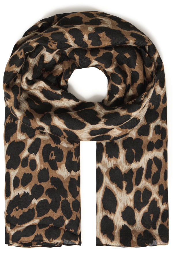 Leopard print scarf on a white background