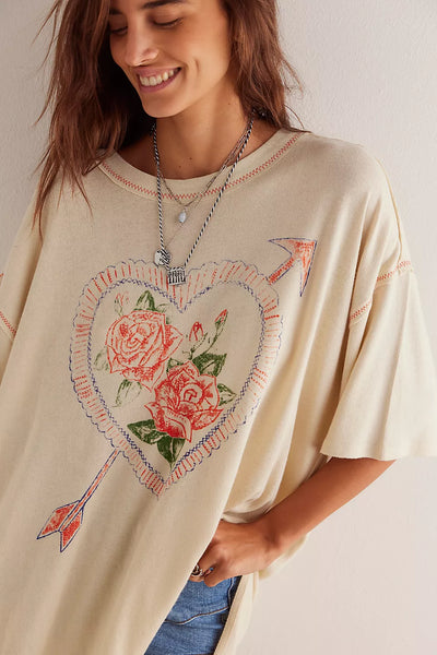 Love Rose Tee - Ivory Combo