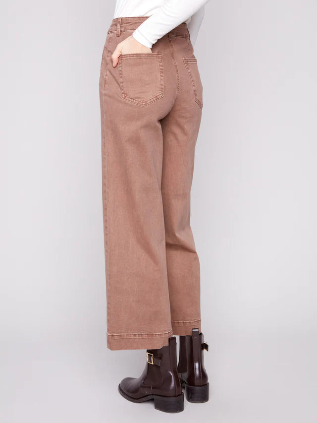 Cropped Patch Pocket Flair Denim Jeans