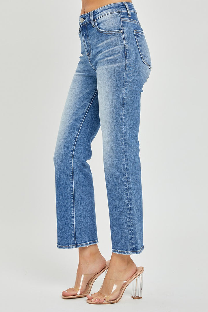 Plus Mid Rise Cropped Flare Jeans - Medium Wash