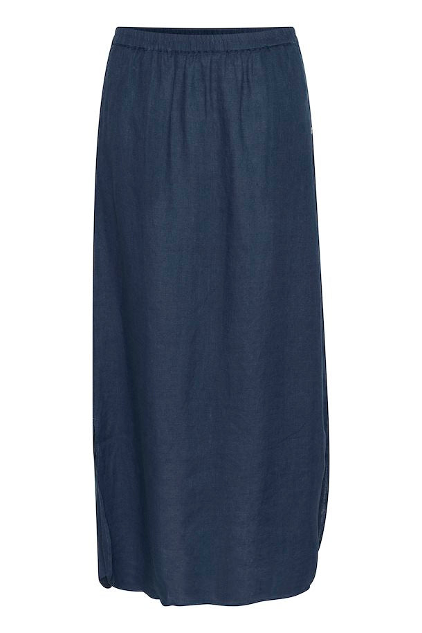 Astera Linen  Maxi Skirt - Dress Blues