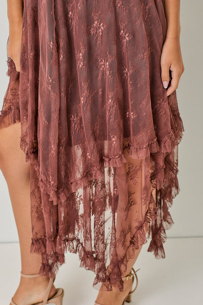 Embellished Lace Trim Dress