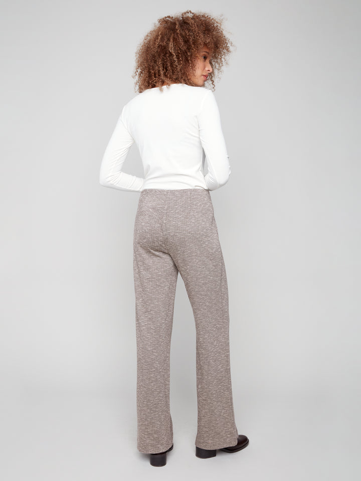 Herringbone Pull On Pants - Mocha