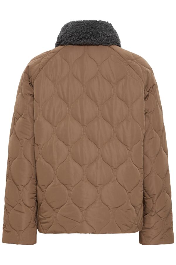 Full Zip Snaps Puffer Jacket - Cocoa Brown
