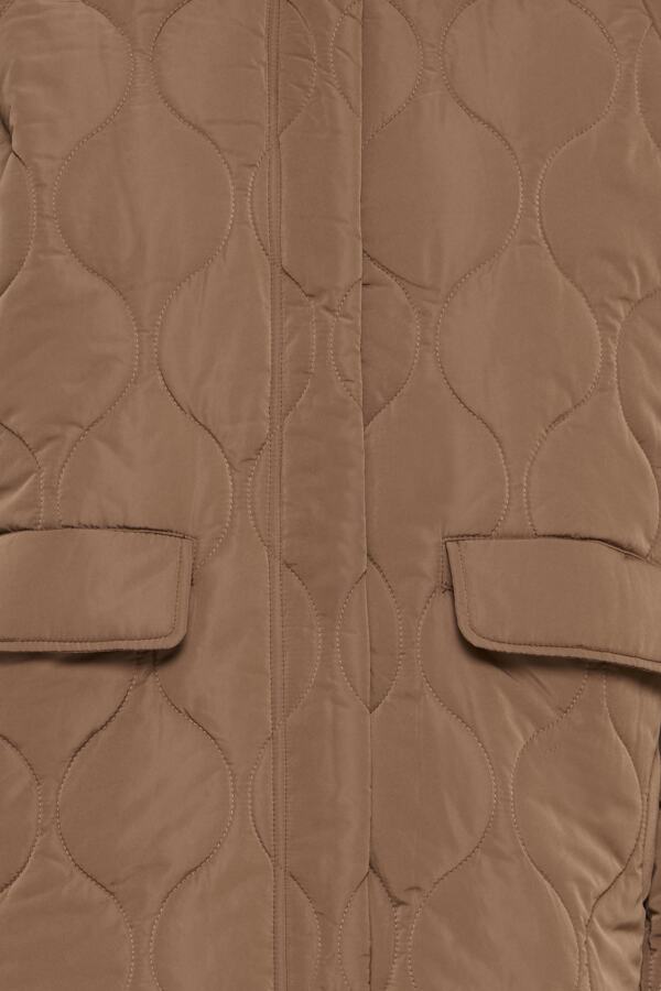 Full Zip Snaps Puffer Jacket - Cocoa Brown