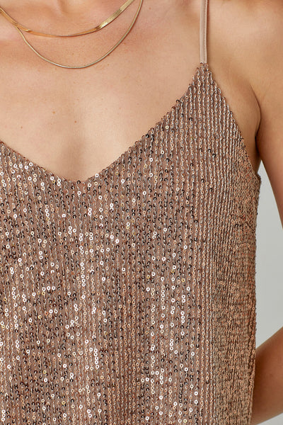 Sequin Cami - Rose Gold