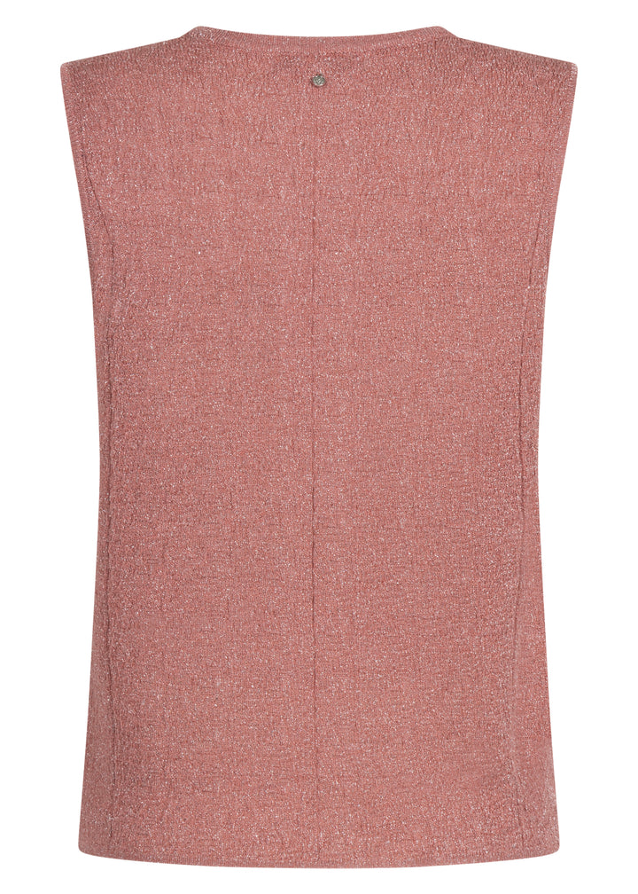Pink sleeveless top on a white background