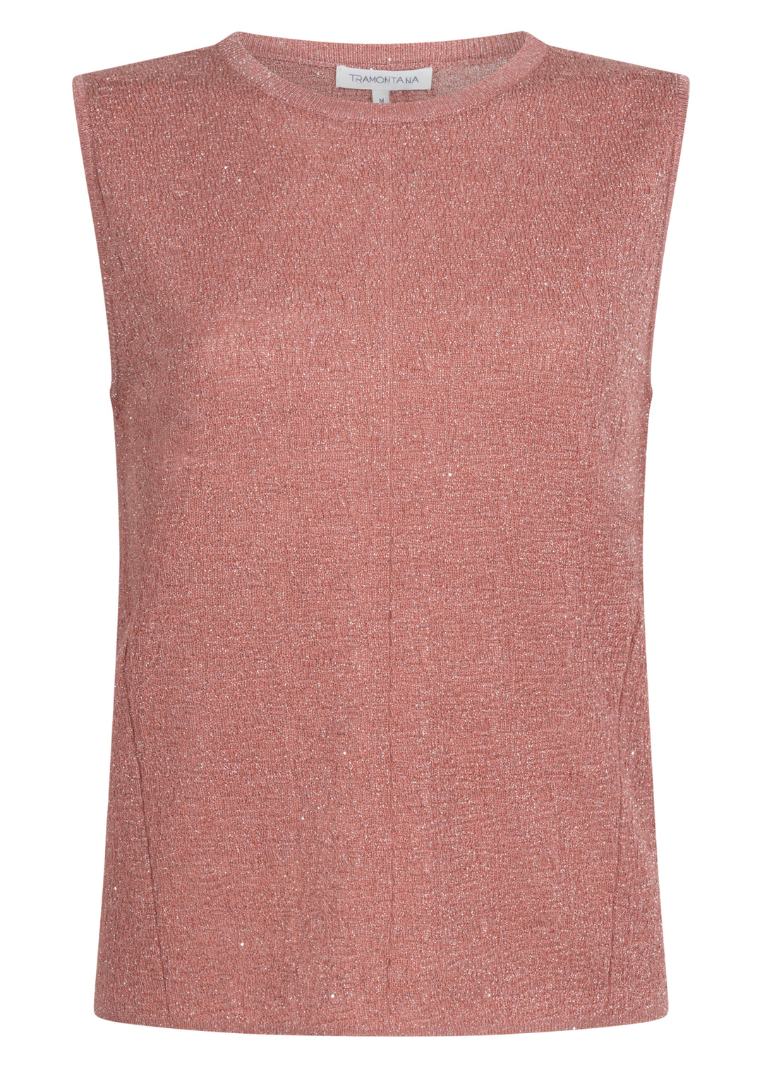 Pink sleeveless top on a white background