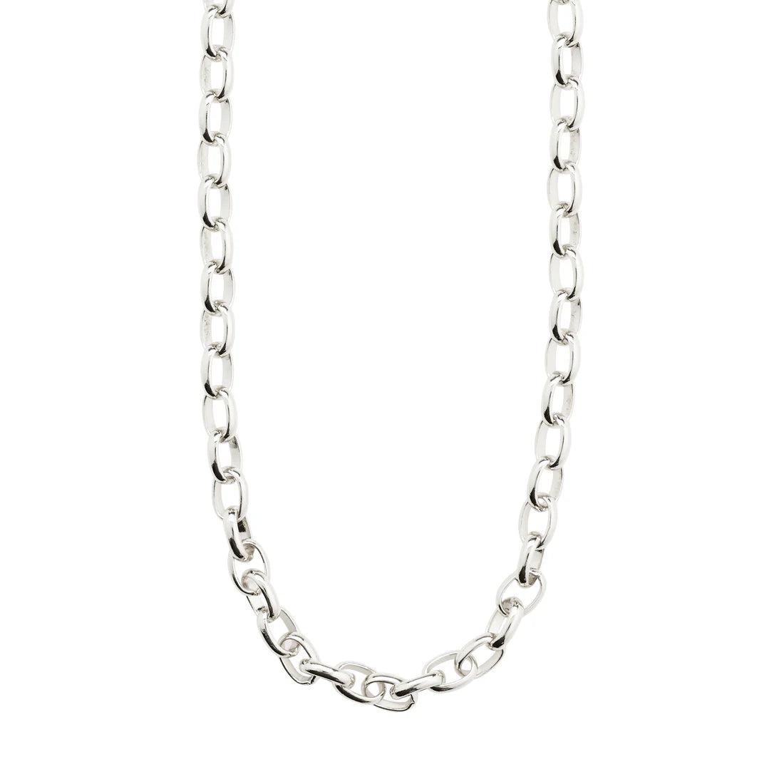 Recycled Cable Chain Necklace Silver Plated