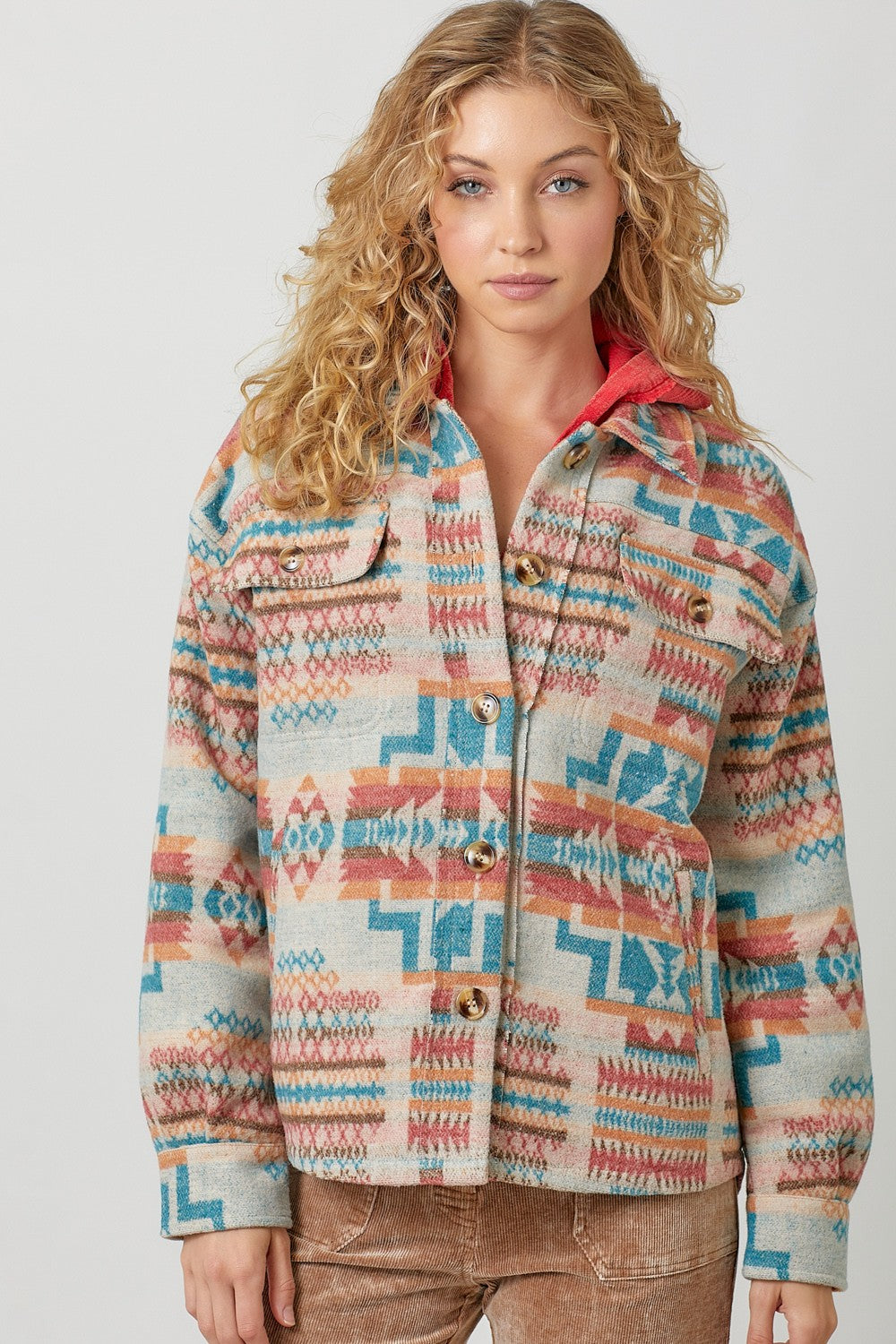 Aztec Shacket - Ivory Multi