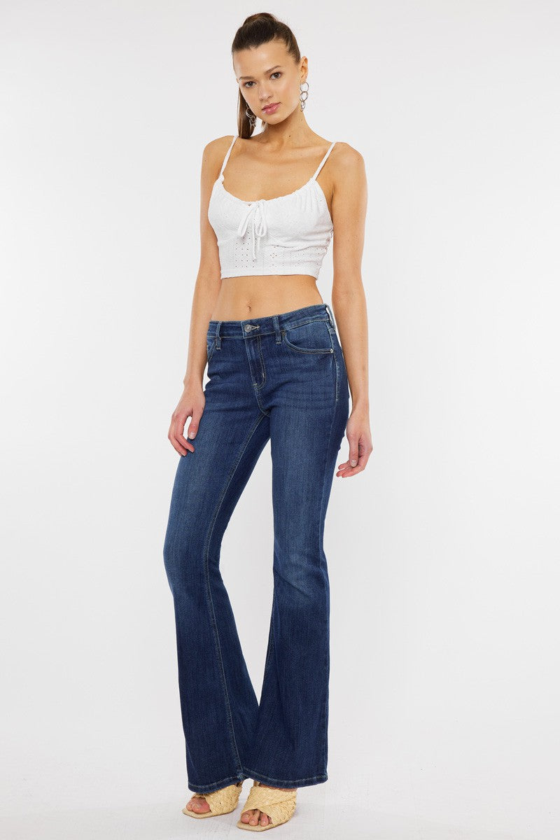 Ashley Mid Rise Flare Jeans - Medium Wash