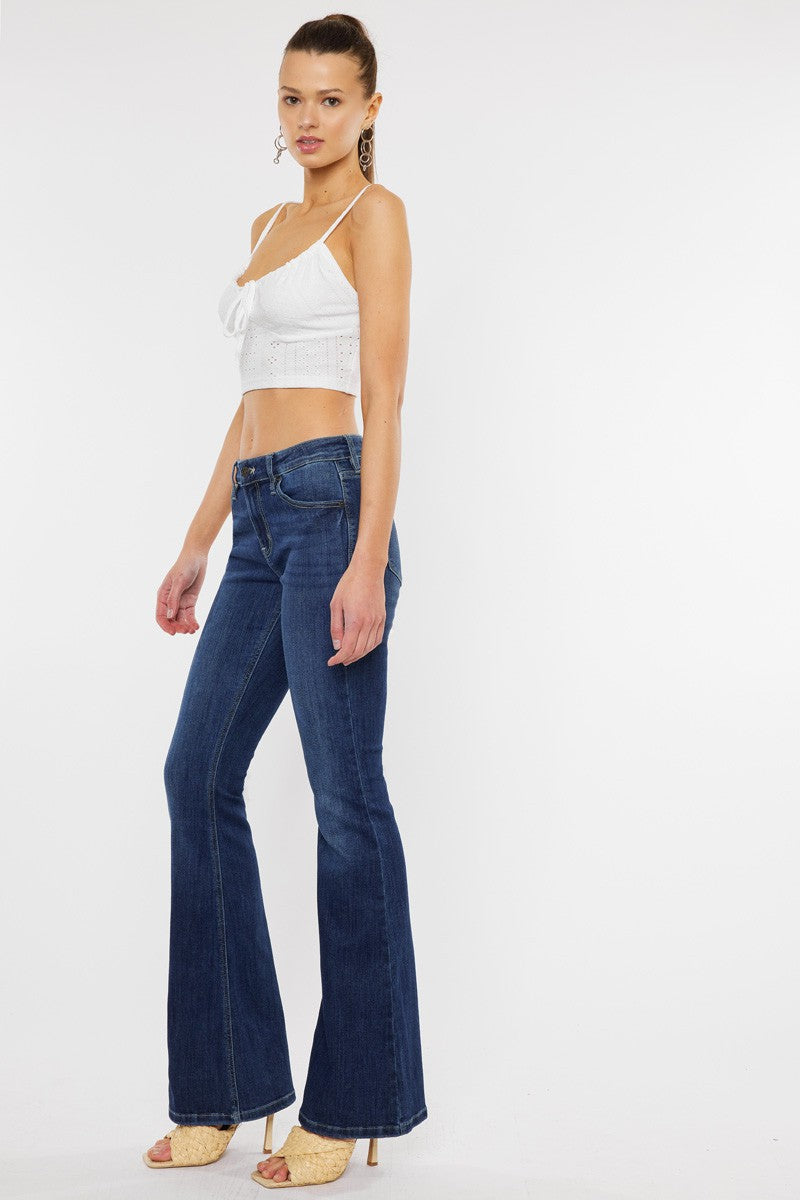 Ashley Mid Rise Flare Jeans - Medium Wash