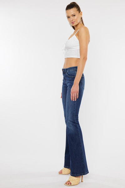 Ashley Mid Rise Flare Jeans - Medium Wash