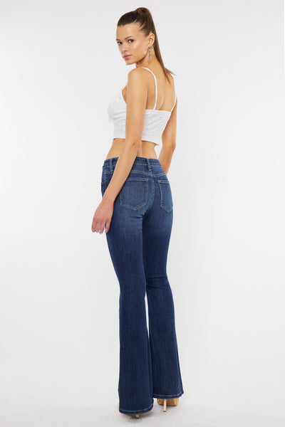 Ashley Mid Rise Flare Jeans - Medium Wash