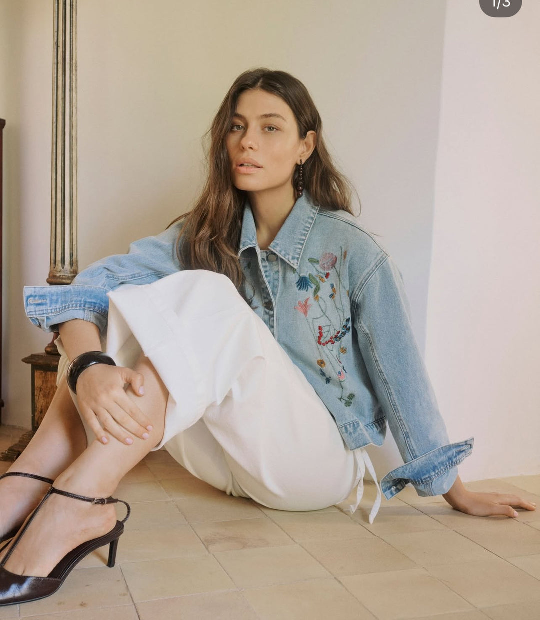 Tiala Aniceta Embroidery Jacket - Light Blue Wash