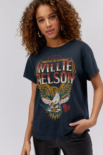 Willie Nelson Abott Texas Tour Tee - Vintage Black