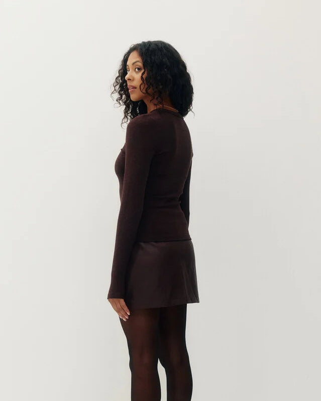 Plush Rib Long Sleeve - Toasted Cocoa