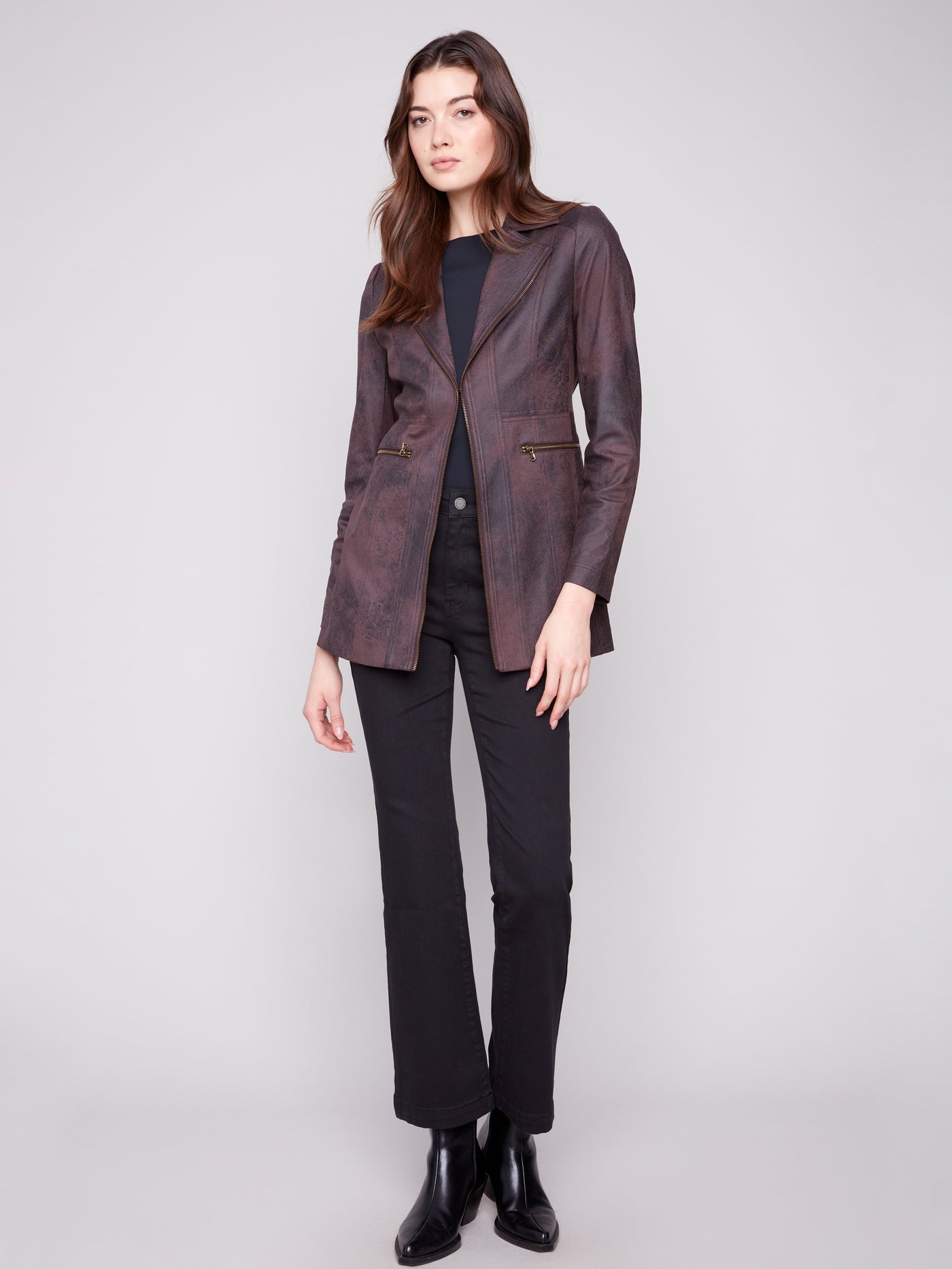 ジャケット・アウター ollun boa suede combination coat mocha Vintage Texture Faux Suede Long Jacket - Mocha – Ulla-La