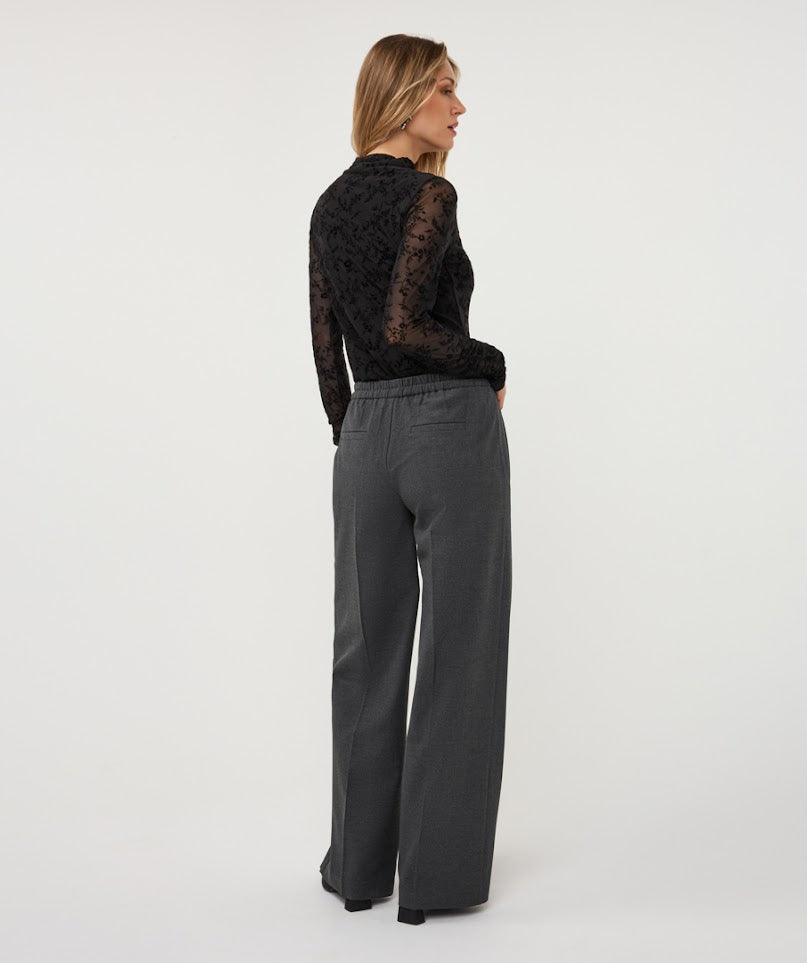Mesh Flock Top - Black