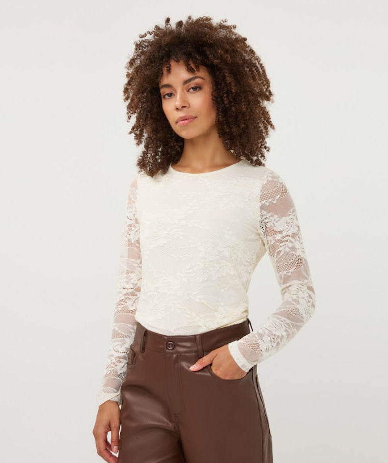 Long Sleeve Lined Lace Top