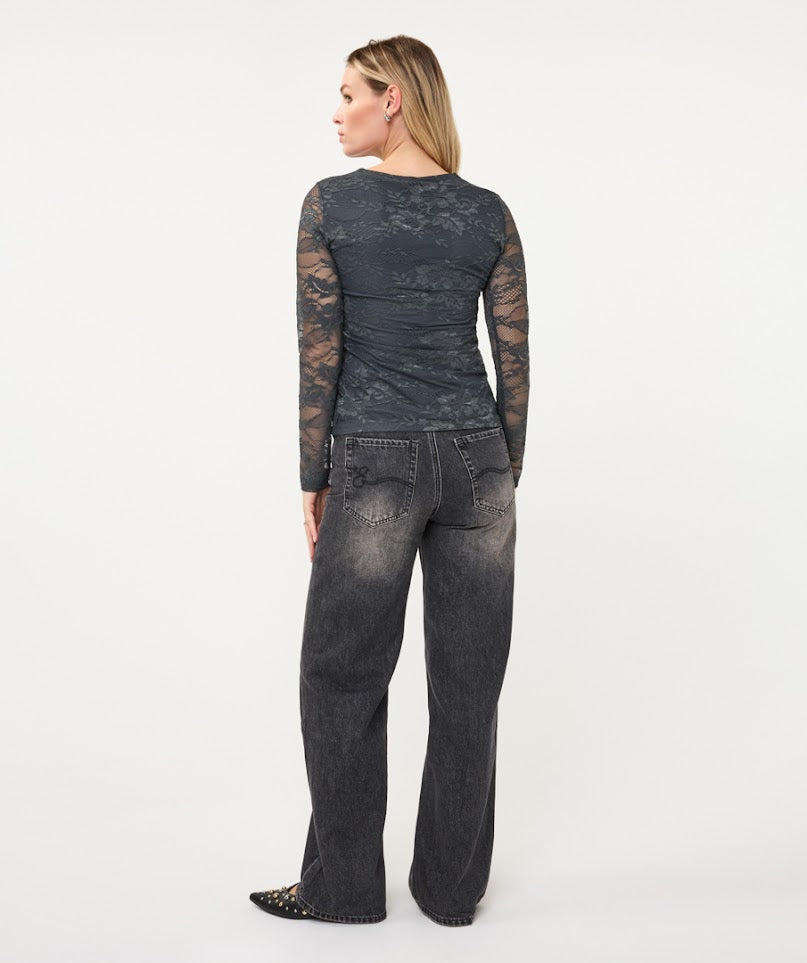 Long Sleeve Lined Lace Top