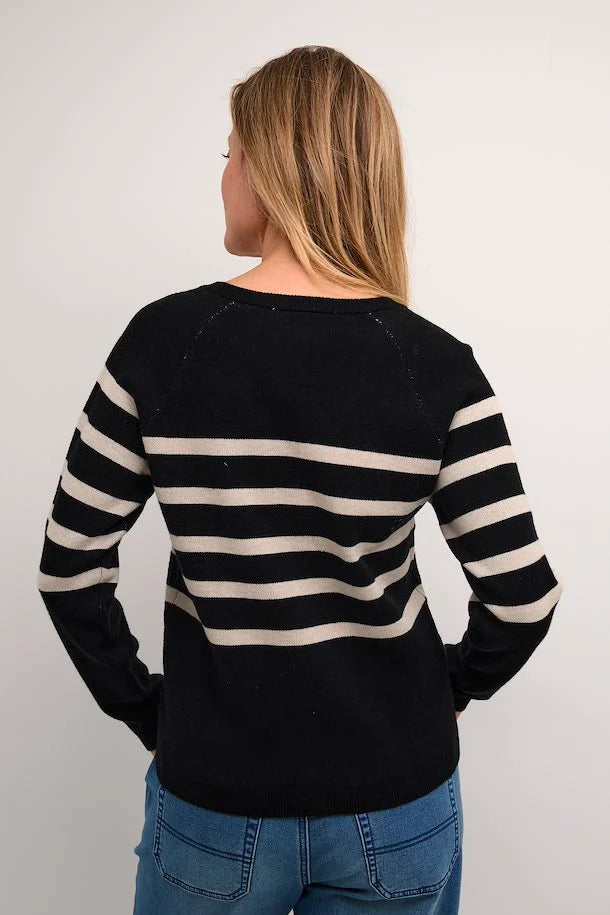 Dela Knit Cardigan - Pitch Black Scroll