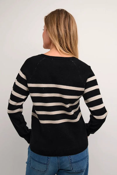 Dela Knit Cardigan - Pitch Black Scroll