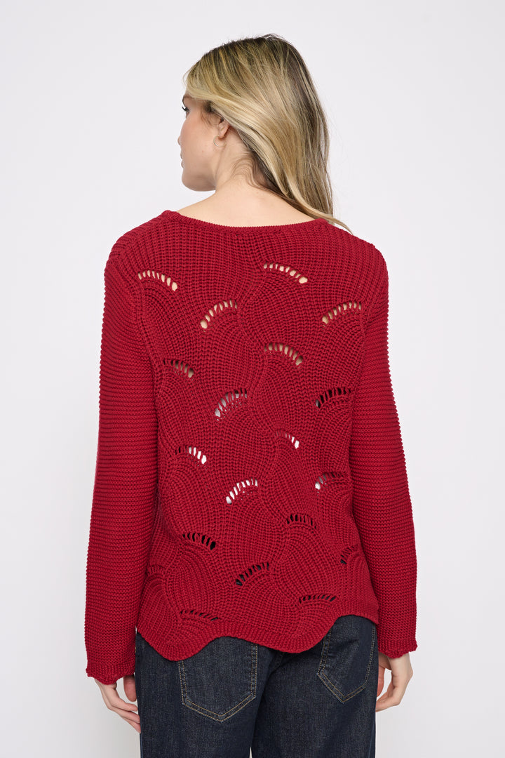 Scalloped Hem Top - Ribbon Red