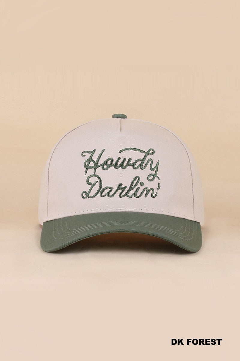 Howdy Darlin Two Tone Canvas Cotton Cap