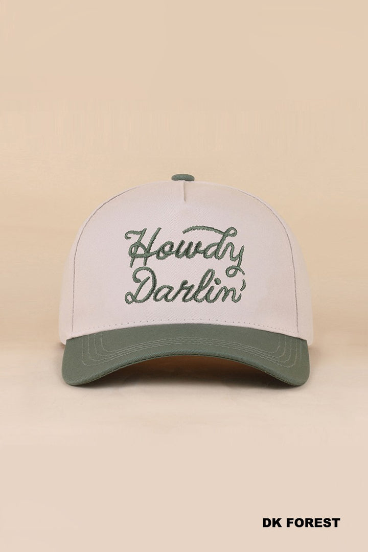 Howdy Darlin Two Tone Canvas Cotton Cap