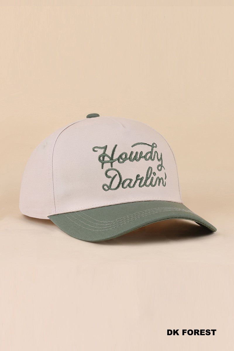 Howdy Darlin Two Tone Canvas Cotton Cap