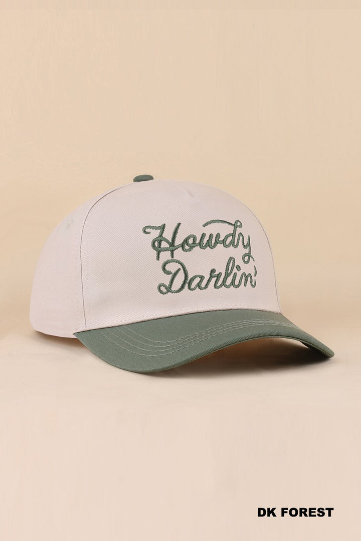 Howdy Darlin Two Tone Canvas Cotton Cap