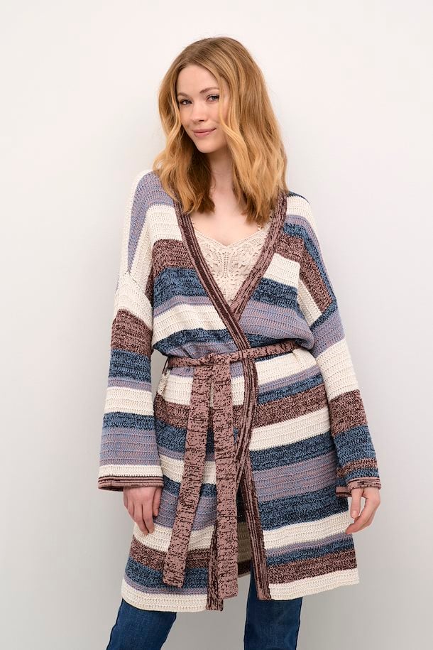 Rubie Long Cardigan - Rum Raisin Patch