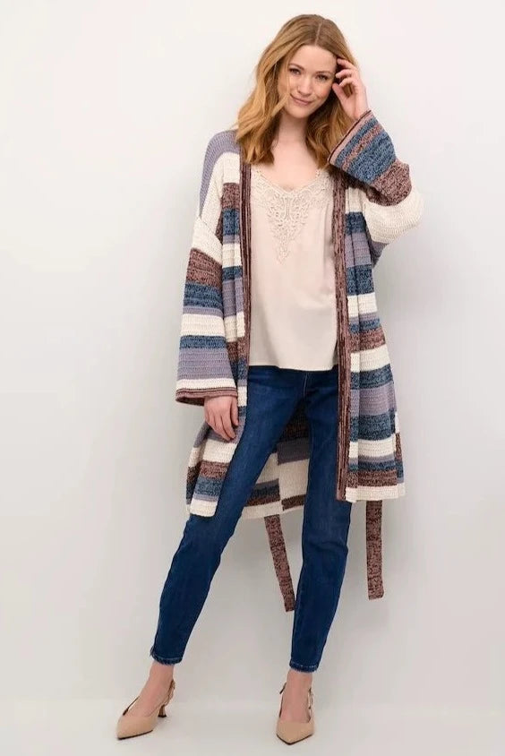 Rubie Long Cardigan - Rum Raisin Patch