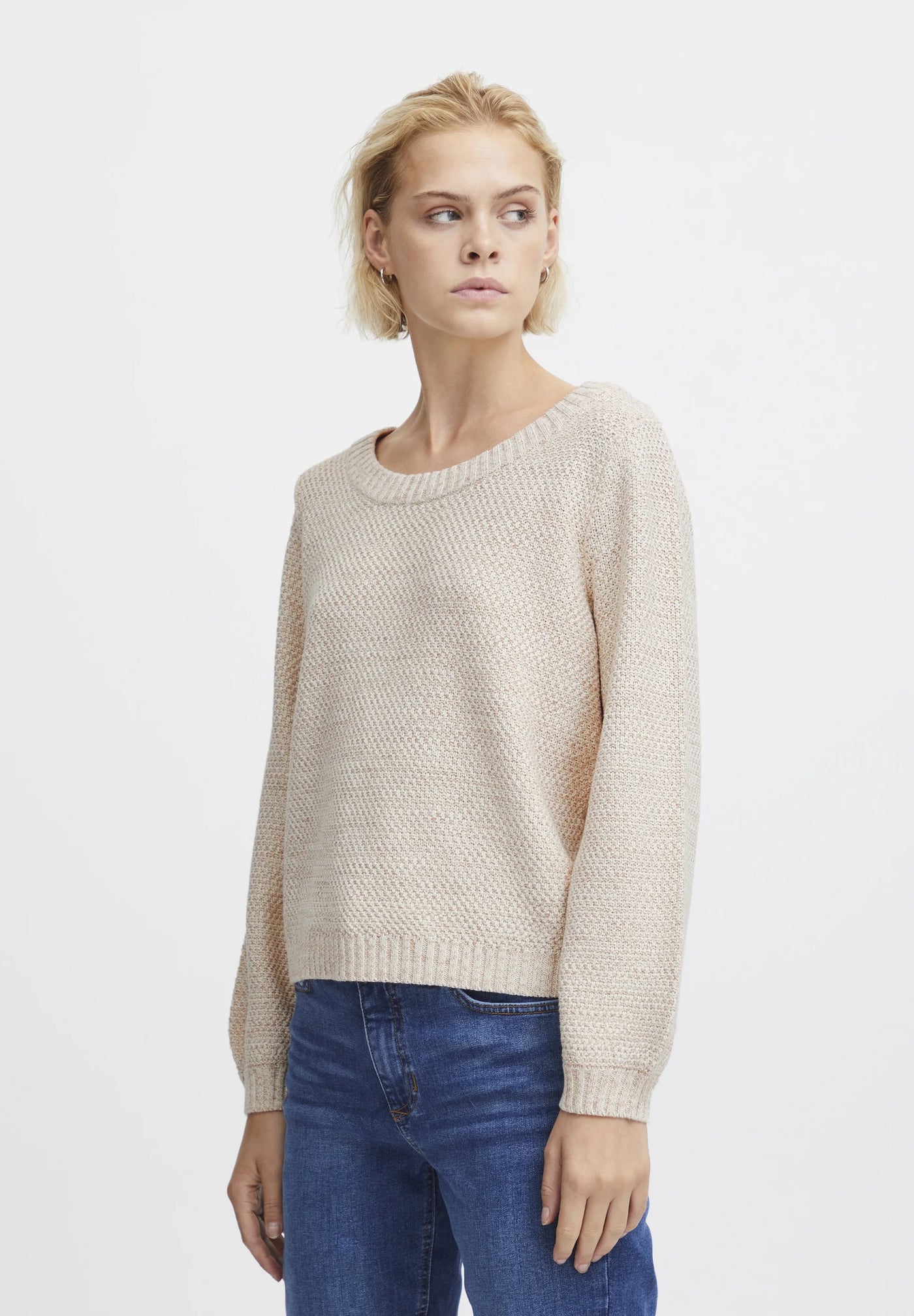 Noelle Long Sleeve Sweater (Tapioca Melange)